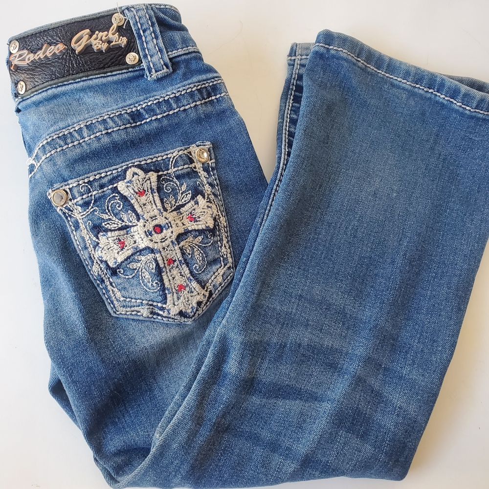 Blue Embroidered  Jeans
